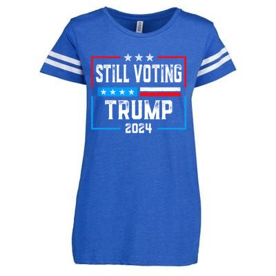 Still Voting Trump 2024 Patriotic American Flag Enza Ladies Jersey Football T-Shirt