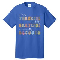 So Very Thankful Grateful Blessed Autumn Groovy Thanksgiving Gift Tall T-Shirt