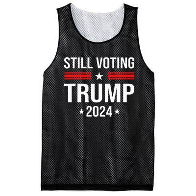 Still Voting Trump 2024 Patriotic American Flag Mesh Reversible Basketball Jersey Tank