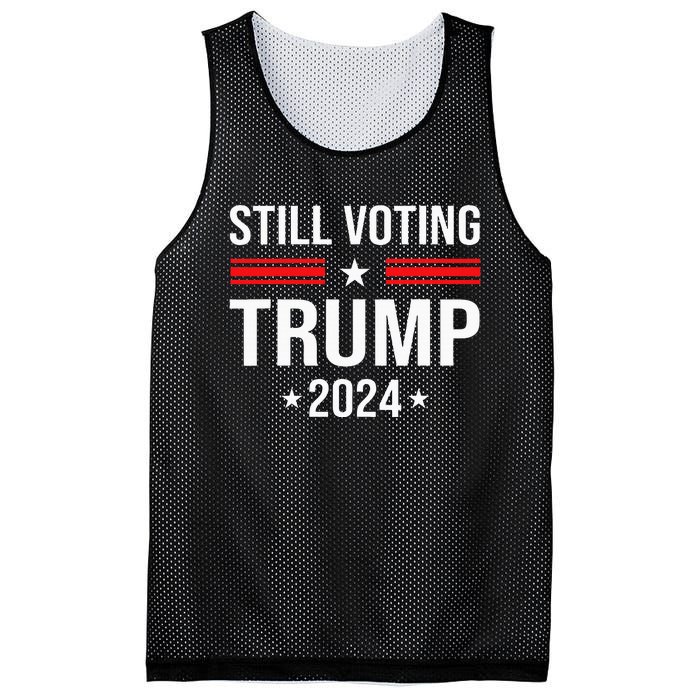 Still Voting Trump 2024 Patriotic American Flag Mesh Reversible Basketball Jersey Tank