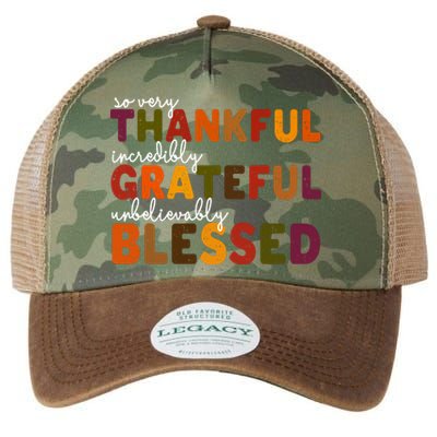 So Very Thankful Incredibly Grateful Unbelievably Blessed Legacy Tie Dye Trucker Hat