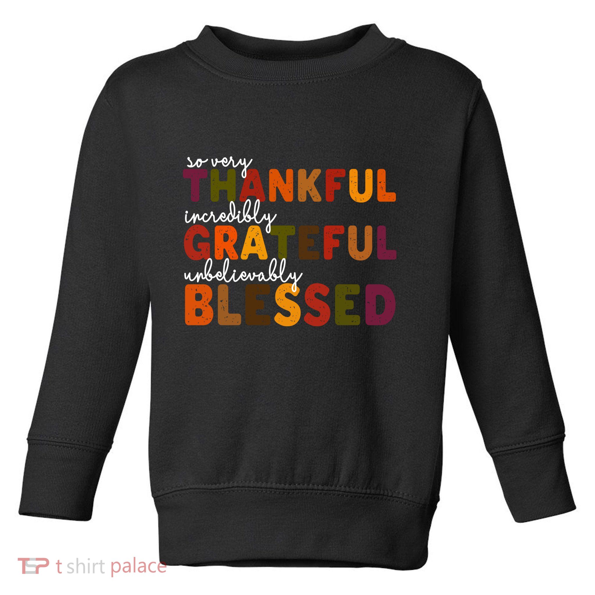 So Very Thankful Incredibly Grateful Unbelievably Blessed Toddler Sweatshirt