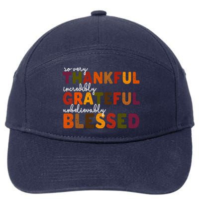 So Very Thankful Incredibly Grateful Unbelievably Blessed 7-Panel Snapback Hat