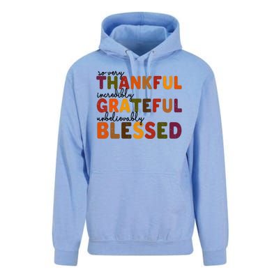 So Very Thankful Incredibly Grateful Unbelievably Blessed Unisex Surf Hoodie