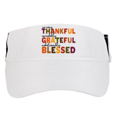 So Very Thankful Incredibly Grateful Unbelievably Blessed Adult Drive Performance Visor