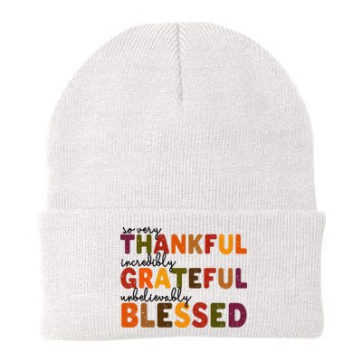 So Very Thankful Incredibly Grateful Unbelievably Blessed Knit Cap Winter Beanie