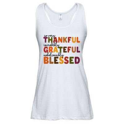 So Very Thankful Incredibly Grateful Unbelievably Blessed Ladies Essential Flowy Tank