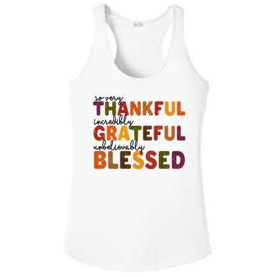 So Very Thankful Incredibly Grateful Unbelievably Blessed Ladies PosiCharge Competitor Racerback Tank