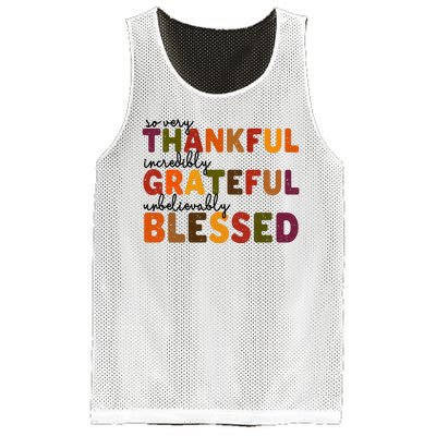 So Very Thankful Incredibly Grateful Unbelievably Blessed Mesh Reversible Basketball Jersey Tank