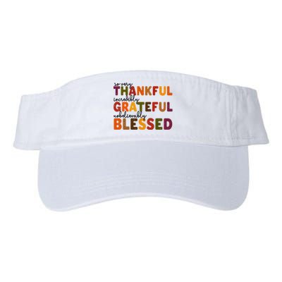 So Very Thankful Incredibly Grateful Unbelievably Blessed Valucap Bio-Washed Visor