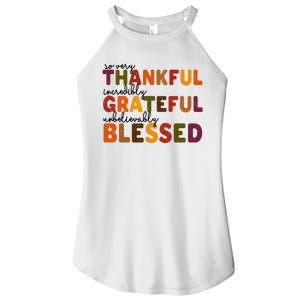 So Very Thankful Incredibly Grateful Unbelievably Blessed Women’s Perfect Tri Rocker Tank