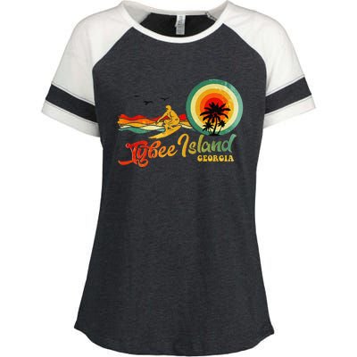 Summer Vacation Tybee Island Georgia Beach Enza Ladies Jersey Colorblock Tee