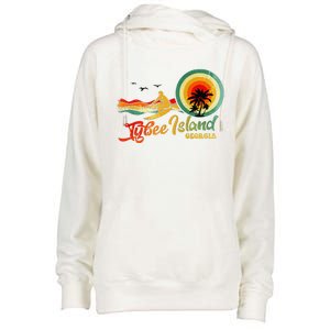 Summer Vacation Tybee Island Georgia Beach Womens Funnel Neck Pullover Hood