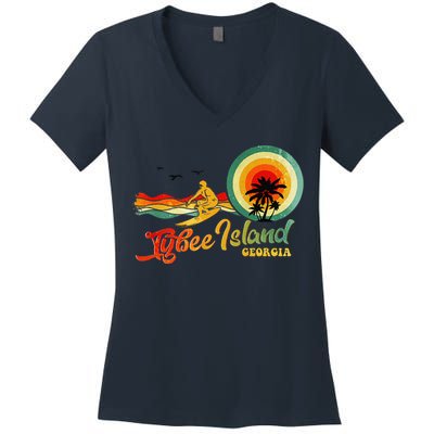 Summer Vacation Tybee Island Georgia Beach Women's V-Neck T-Shirt