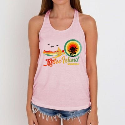 Summer Vacation Tybee Island Georgia Beach Women's Knotted Racerback Tank