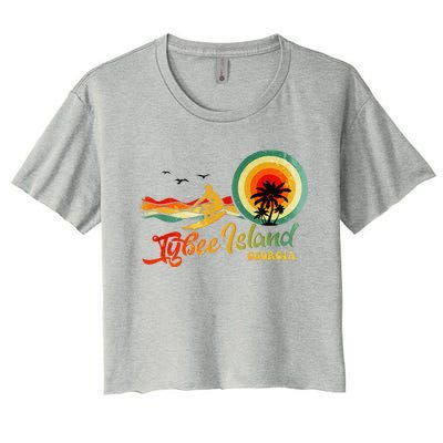 Summer Vacation Tybee Island Georgia Beach Women's Crop Top Tee