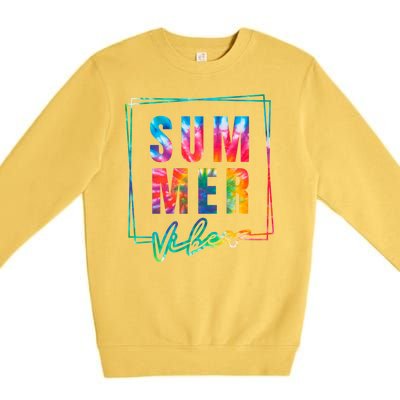 Summer Vibes Tie Dye Summer Vacation Premium Crewneck Sweatshirt