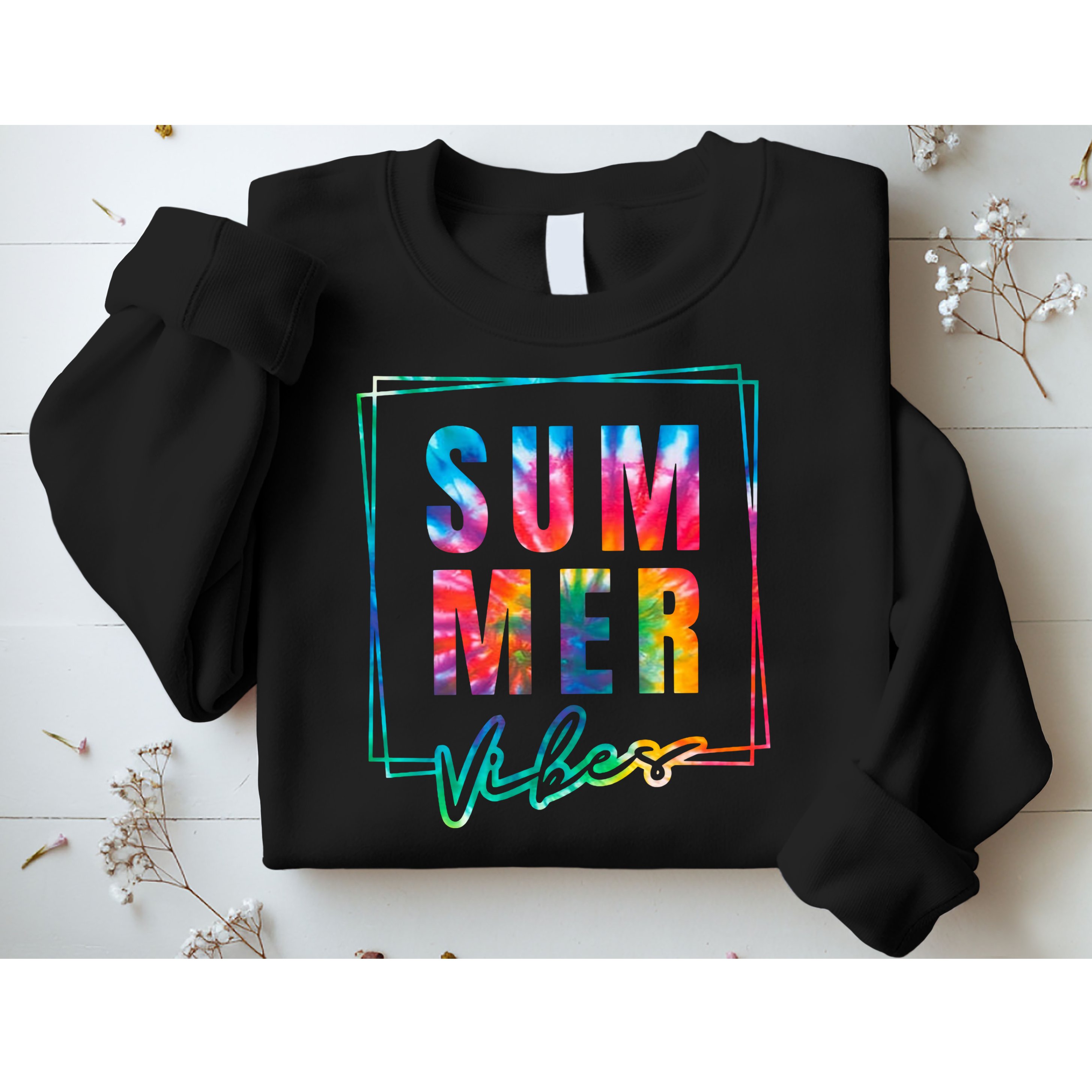 Summer Vibes Tie Dye Summer Vacation Sweatshirt