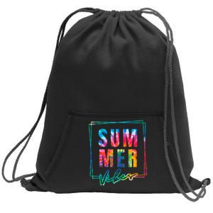 Summer Vibes Tie Dye Summer Vacation Sweatshirt Cinch Pack Bag