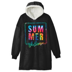 Summer Vibes Tie Dye Summer Vacation Hooded Wearable Blanket