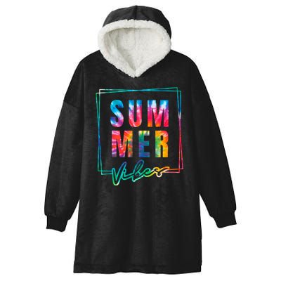 Summer Vibes Tie Dye Summer Vacation Hooded Wearable Blanket