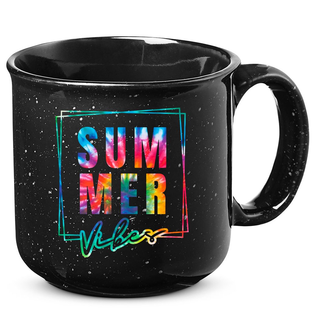 Summer Vibes Tie Dye Summer Vacation 15oz Campfire Ceramic Mug