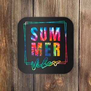 Summer Vibes Tie Dye Summer Vacation Coaster