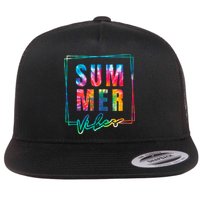Summer Vibes Tie Dye Summer Vacation Flatbill Hat