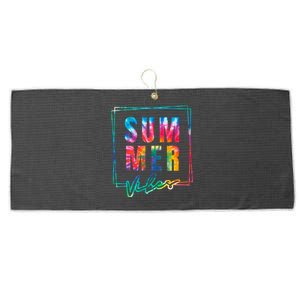 Summer Vibes Tie Dye Summer Vacation Large Microfiber Waffle Golf Towel