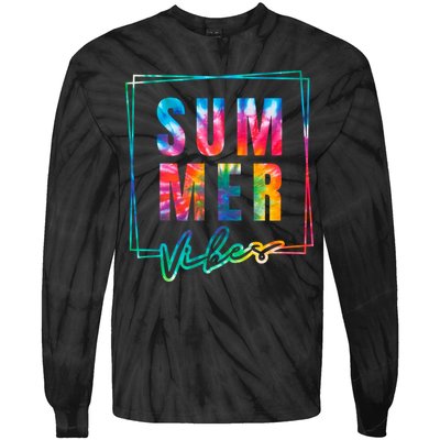 Summer Vibes Tie Dye Summer Vacation Tie-Dye Long Sleeve Shirt