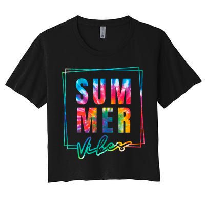 Summer Vibes Tie Dye Summer Vacation Crop Top