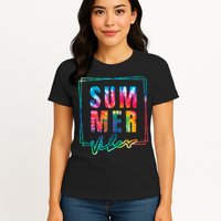 Summer Vibes Tie Dye Summer Vacation Womens T-Shirt
