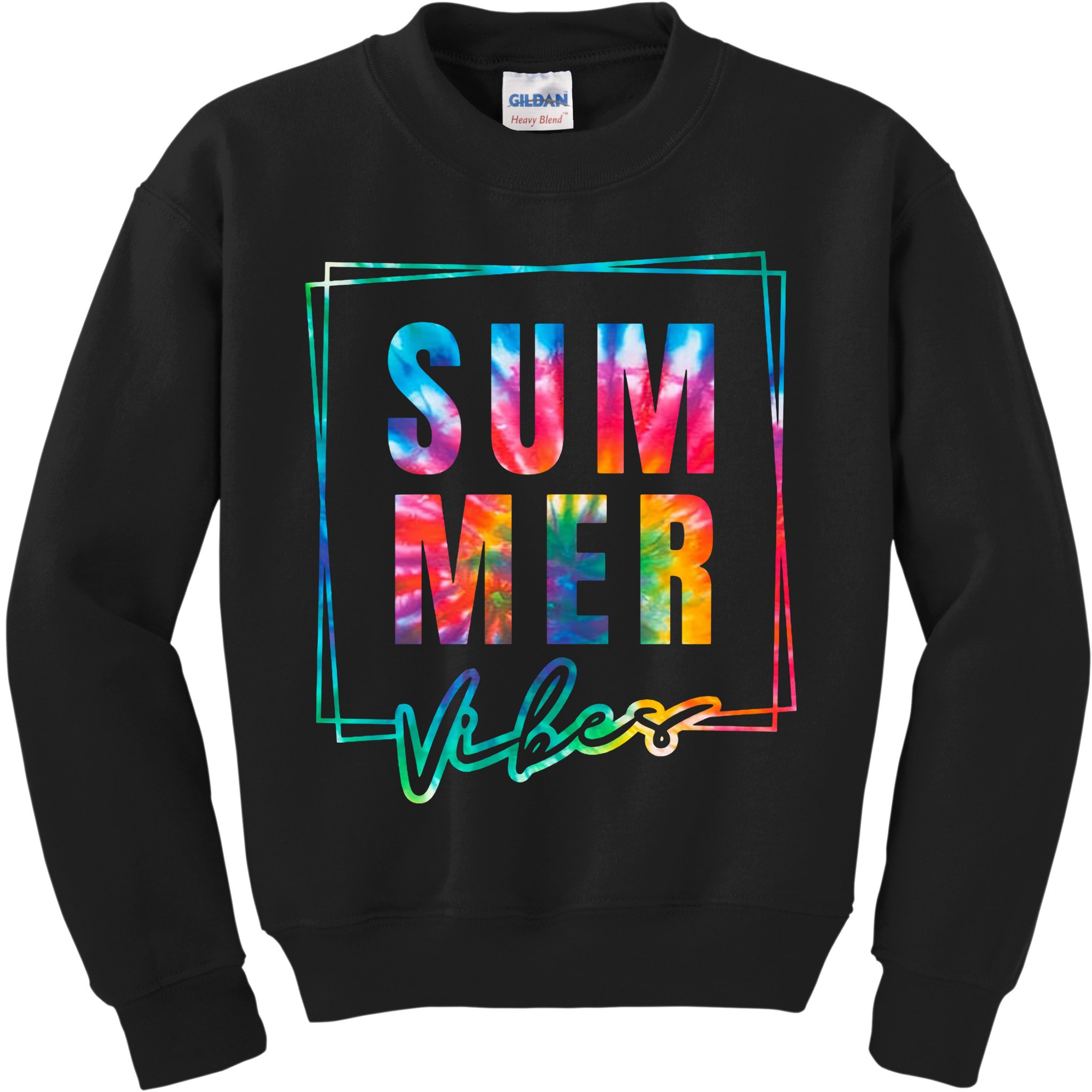 Summer Vibes Tie Dye Summer Vacation Kids Sweatshirt