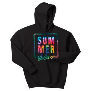 Summer Vibes Tie Dye Summer Vacation Kids Hoodie