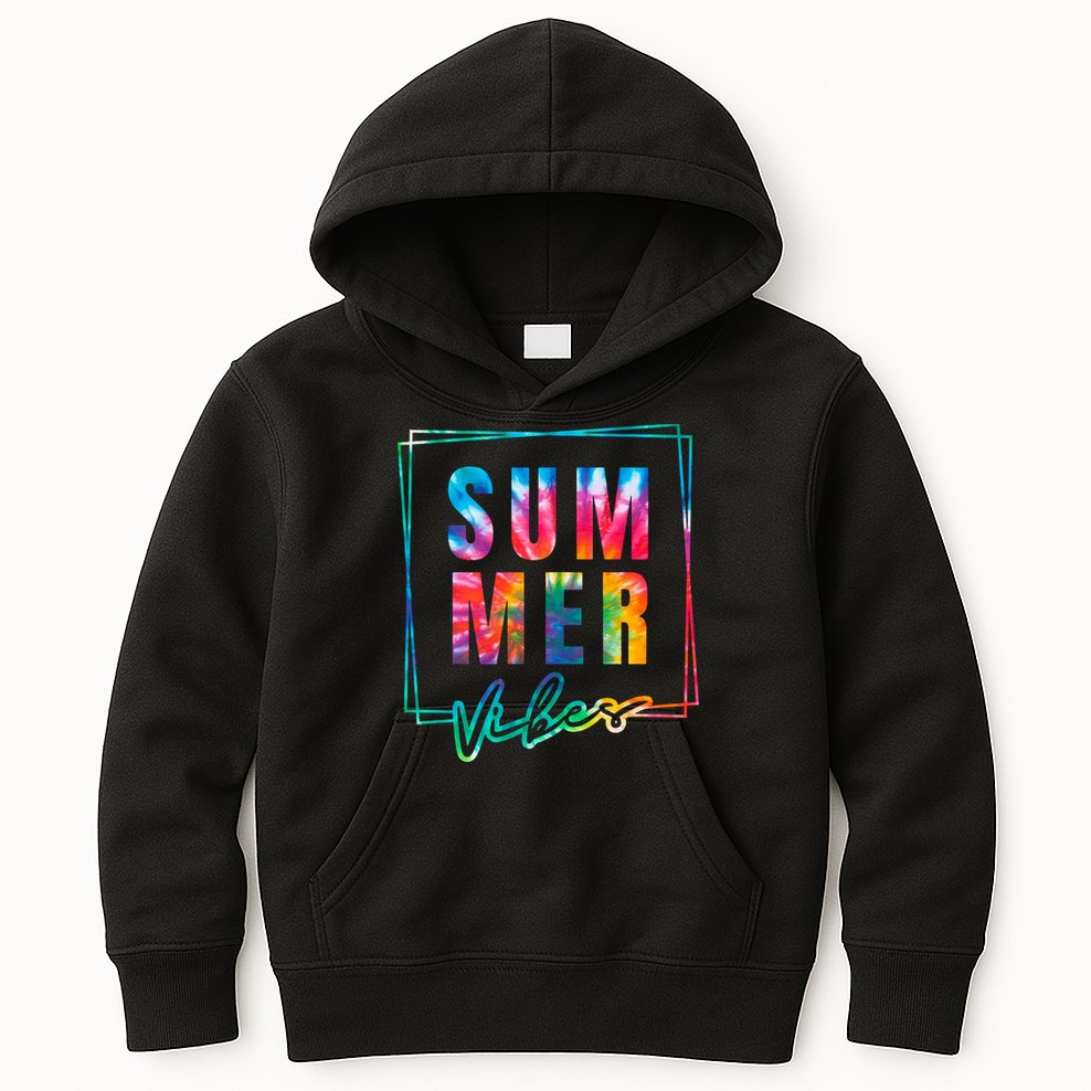 Summer Vibes Tie Dye Summer Vacation Kids Hoodie