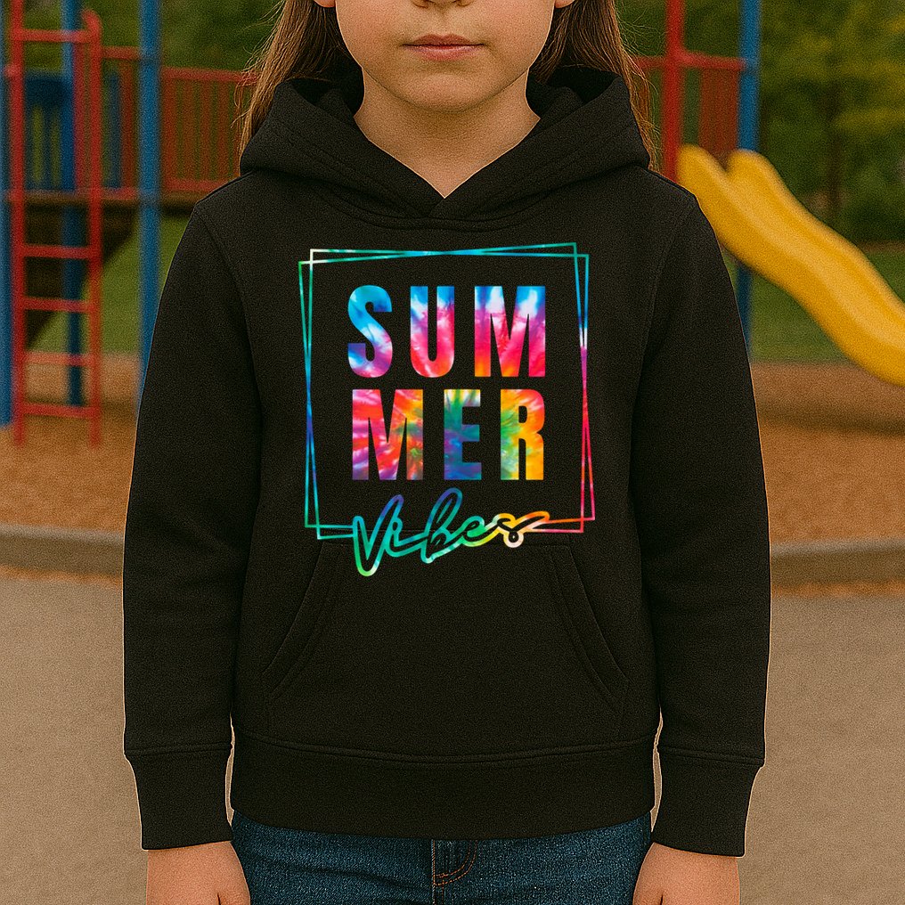 Summer Vibes Tie Dye Summer Vacation Kids Hoodie