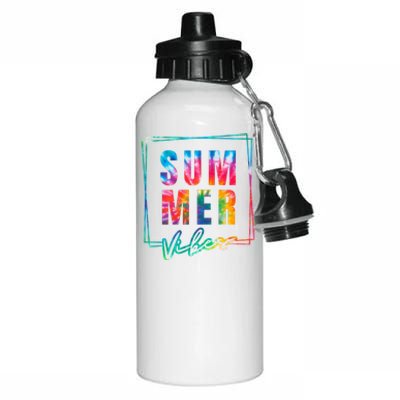 Summer Vibes Tie Dye Summer Vacation Aluminum Water Bottle