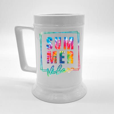 Summer Vibes Tie Dye Summer Vacation Beer Stein