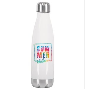 Summer Vibes Tie Dye Summer Vacation Stainless Steel Insulated Water Bottle