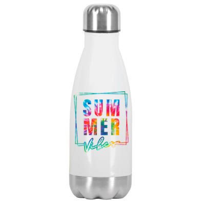 Summer Vibes Tie Dye Summer Vacation Stainless Steel Insulated Water Bottle