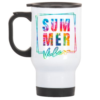 Summer Vibes Tie Dye Summer Vacation Stainless Steel Travel Mug