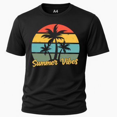 Summer Vibes Tropical Retro Sunset Performance Shirt