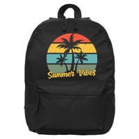 Summer Vibes Tropical Retro Sunset 16 in Basic Backpack