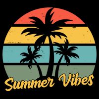 Summer Vibes Tropical Retro Sunset 16 in Basic Backpack
