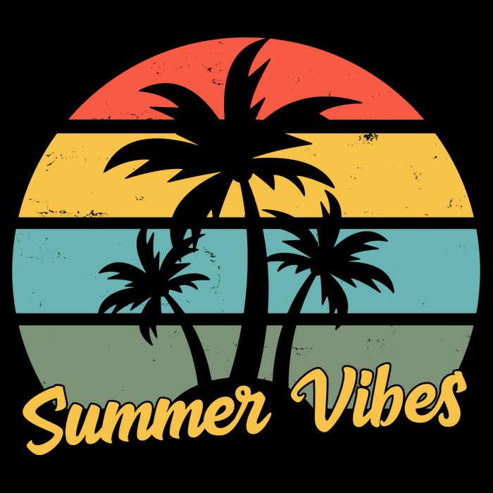 Summer Vibes Tropical Retro Sunset 16 in Basic Backpack