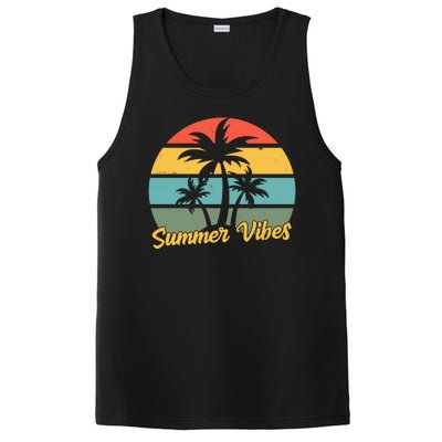 Summer Vibes Tropical Retro Sunset PosiCharge Competitor Tank