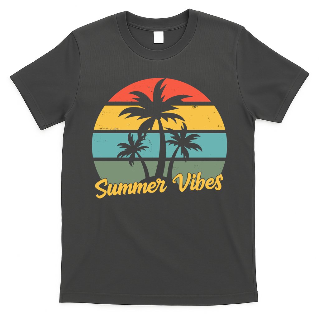 Summer Vibes Tropical Retro Sunset T-Shirt