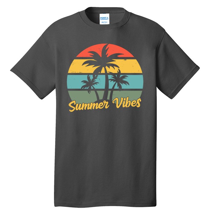 Summer Vibes Tropical Retro Sunset Tall T-Shirt