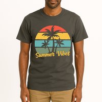 Summer Vibes Tropical Retro Sunset Tall T-Shirt