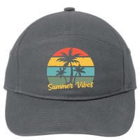 Summer Vibes Tropical Retro Sunset 7-Panel Snapback Hat